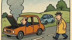 Dowcip: Przy szosie stały zepsute auta…
