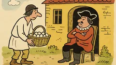 Dowcip: Chłop pańszczyźniany znosi panu jajka...