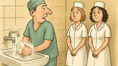 Dowcip: Lekarz przed operacją myje ręce...